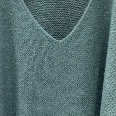 Mohair Blend V-Neck Sweater - Duck Egg Blue | Putti Fine Fashions