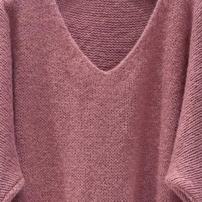 Mohair Blend V-Neck Sweater - Dusty Rose | Putti Fine Fashions