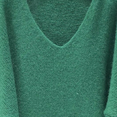 Mohair Blend V-Neck Sweater - Fern Green | Putti Fine Fashions