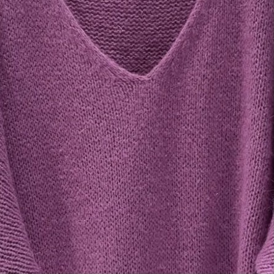 Mohair Blend V-Neck Sweater - Light Magenta - Putti Fine Furnishings