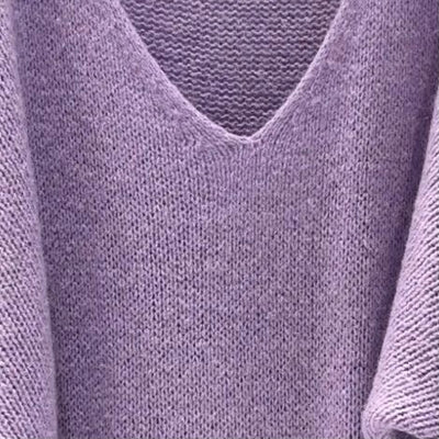 Mohair Blend V-Neck Sweater - Lilac | Putti Fine Fashions