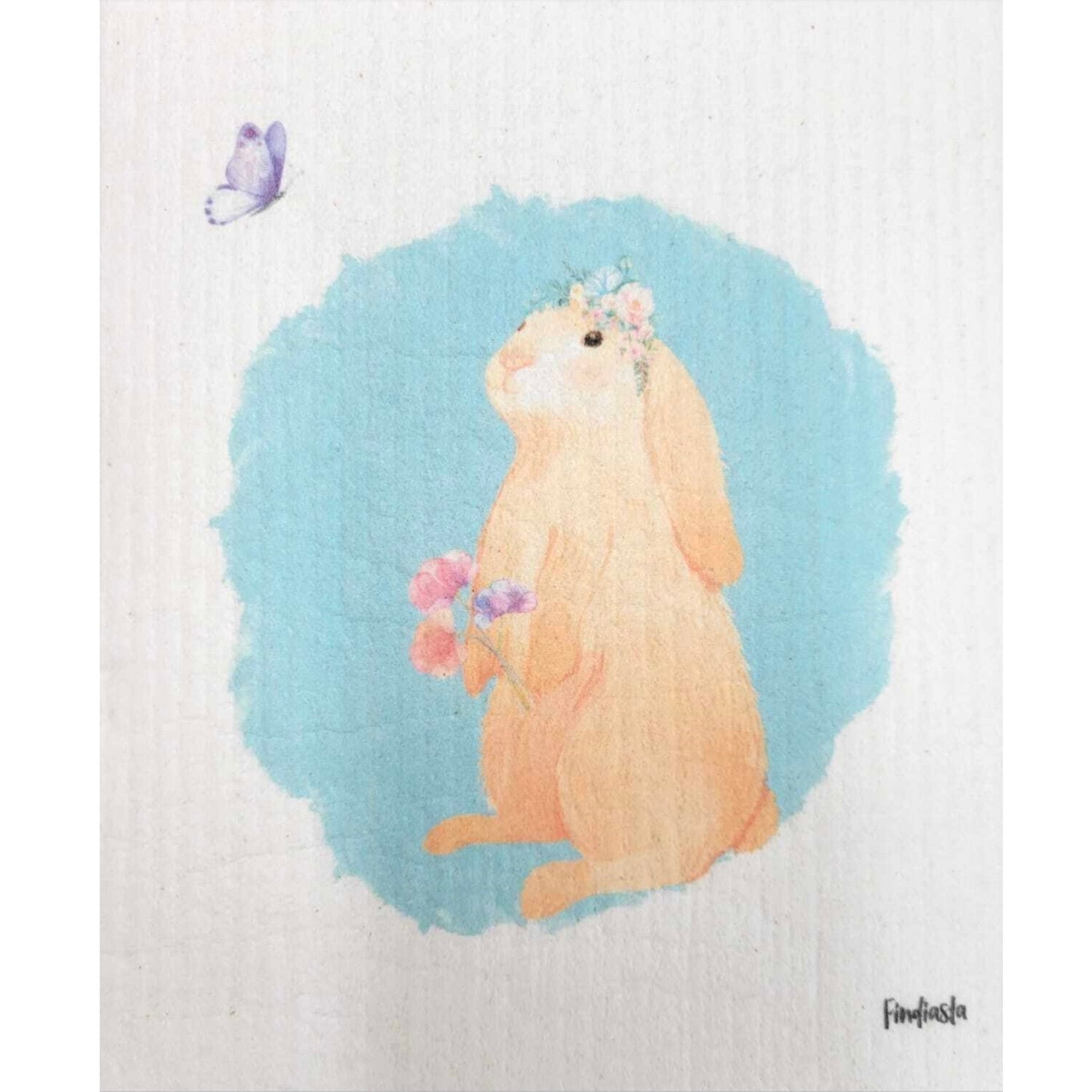 More Joy Bunny & Butterfly Swedish Cloth | Putti Fine Furnishings