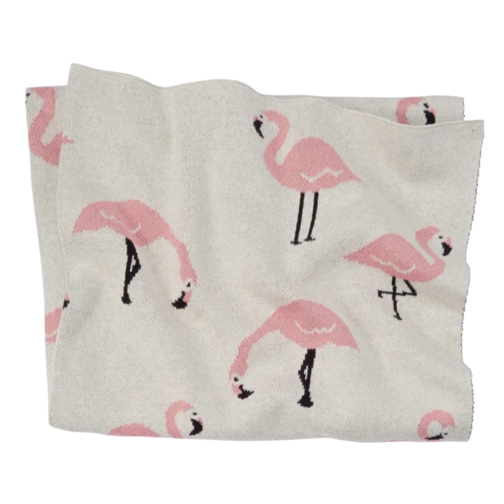 Mud Pie Cotton Flamingo Baby Blanket |  Le Petite Putti Canada