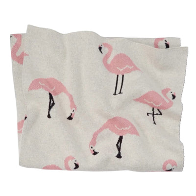 Mud Pie Cotton Flamingo Baby Blanket |  Le Petite Putti Canada