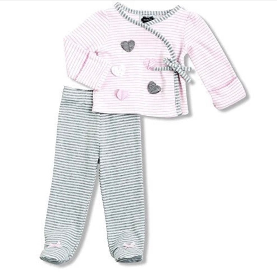 Mud Pie Heart Kimono - 2pc set | Le Petite Putti