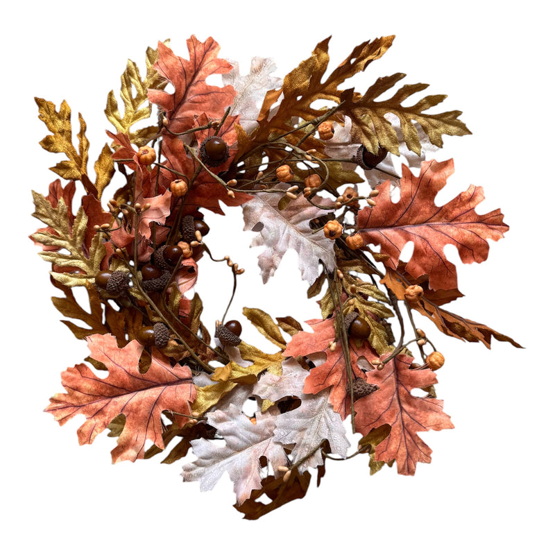 Multi Oak Leaf Small Wreath | Putti Autumn Thanksgiving Celebrations
