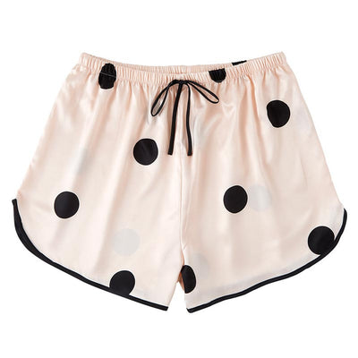 Polka Dot Satin Short PJ Set - Blush Pink