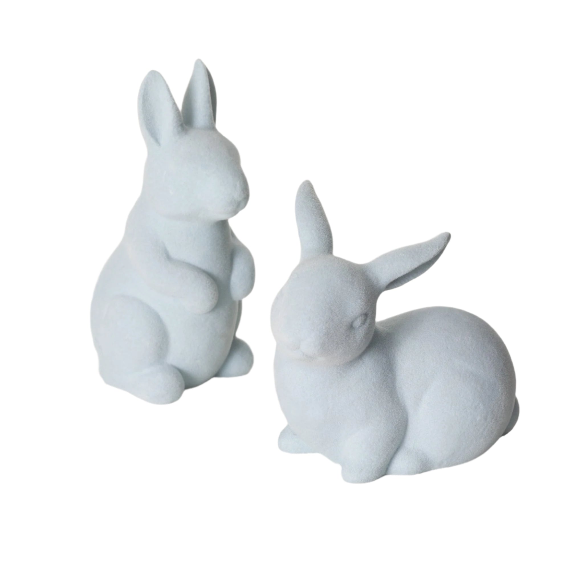 Pale Blue Flocked Bunny