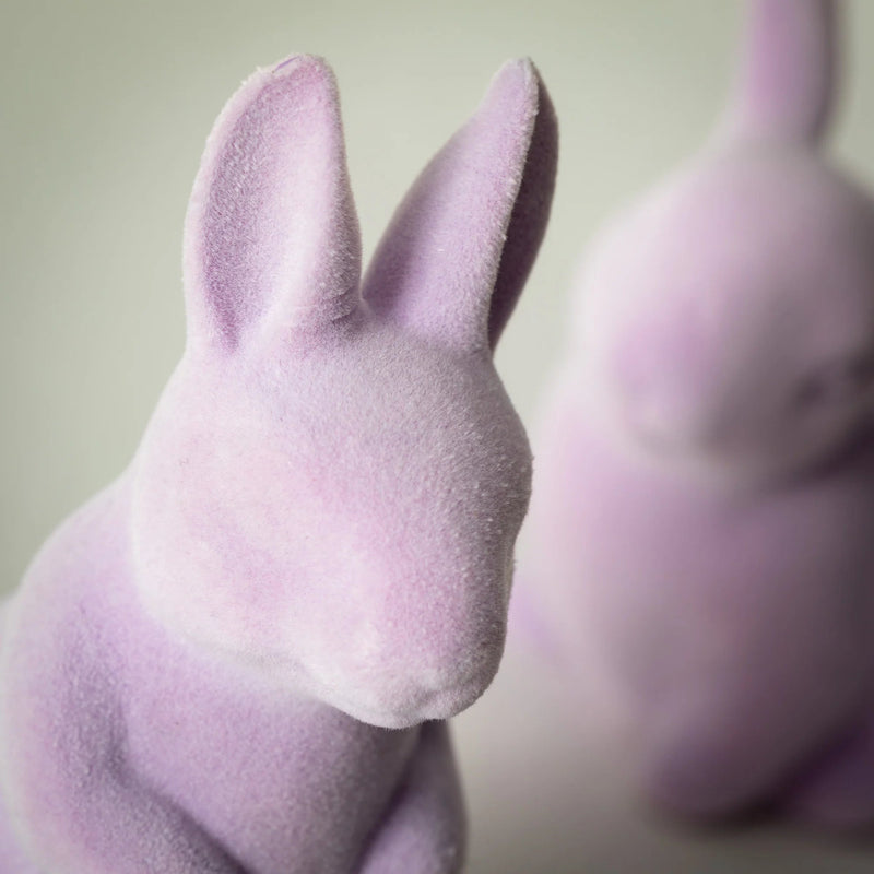 Sullivans Mauve Flocked Bunny | Putti Fine Furnishings Easter
