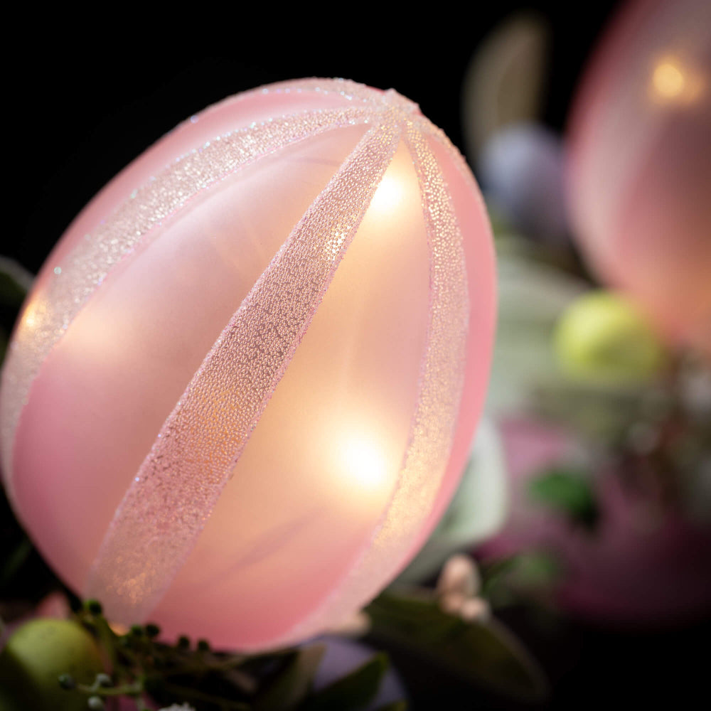 Sullivans Pink Glass Led Egg | Putti Fine Furnishings Easter