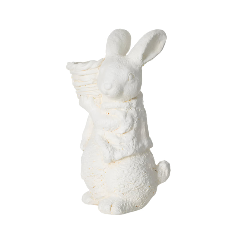 Sullivans White Rabbit with Basket | Putti Fine Furnishings