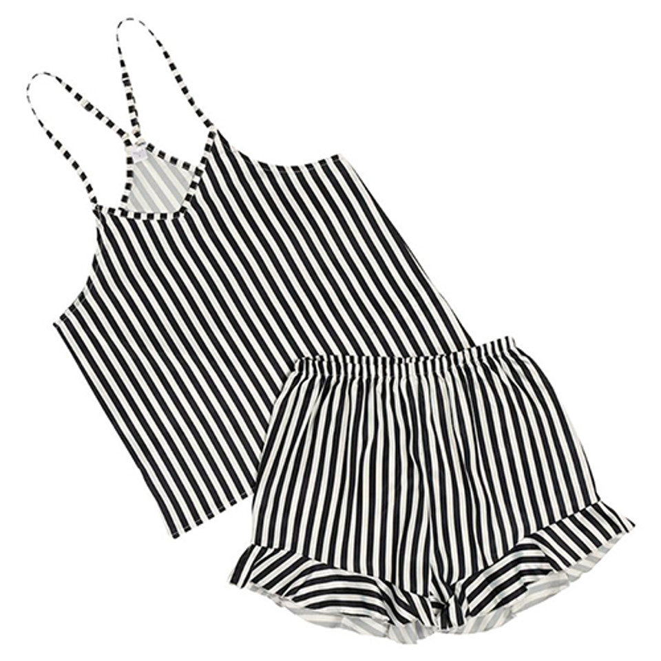 Striped Cami and Ruffled Shorts PJ sets | Putti Fine Fashions 