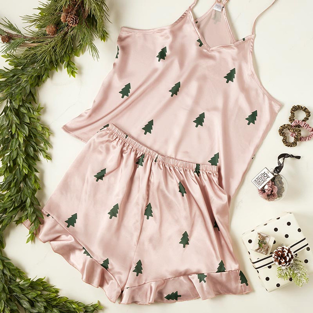 Woodland Tree Cami + Ruffled Shorts PJ sets