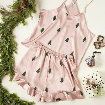 Woodland Tree Cami + Ruffled Shorts PJ sets