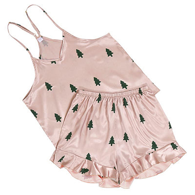 Woodland Tree Cami + Ruffled Shorts PJ sets