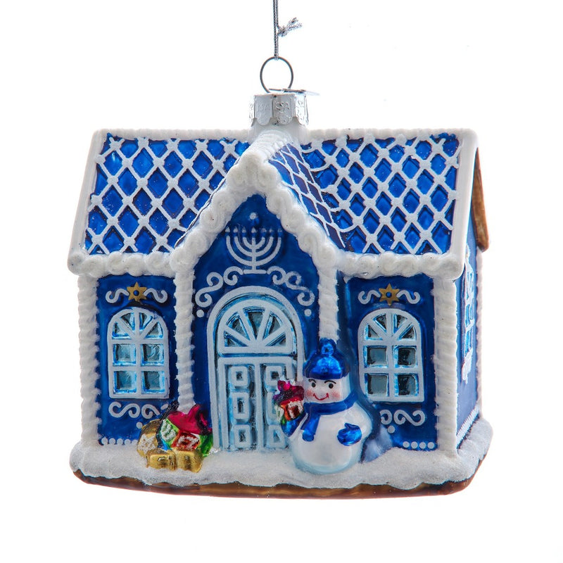 Hanukkah House Glass Ornament | Putti Hanukkah Decorations