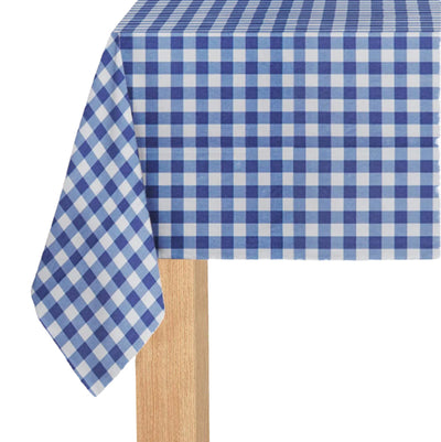 Navy Gingham Paper Tablecloth | Putti Party Supplies