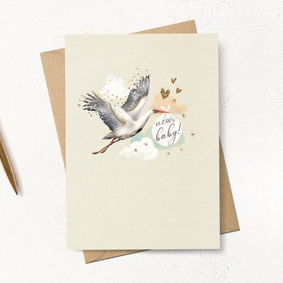 New Baby Stork Greeting Card | Putti Celebrations