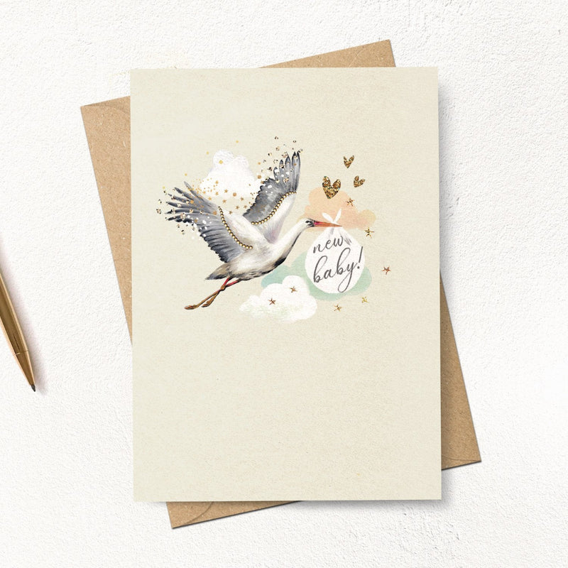 New Baby Stork Greeting Card | Putti Celebrations