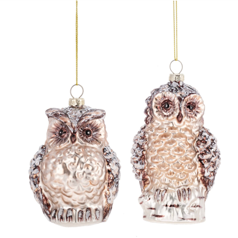 Owl Glass Ornament | Putti Christmas Decorations