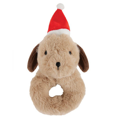 Swaddle Blanket - Plush Dog Rattle | Le Petite Putti