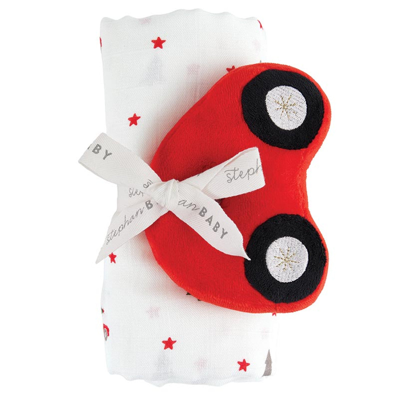 Swaddle Blanket - Plush Car Rattle | Le Petite Putti