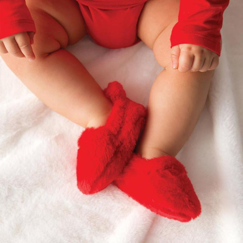 Plush Slippers - Red | Le Petite Putti
