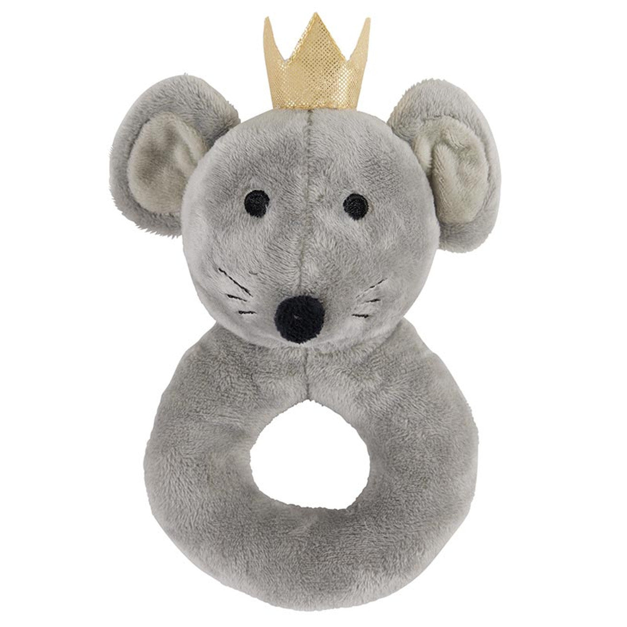 Swaddle with Plush Rattle - Mouse King | Le Petite Putti