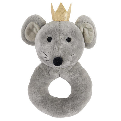 Swaddle with Plush Rattle - Mouse King | Le Petite Putti