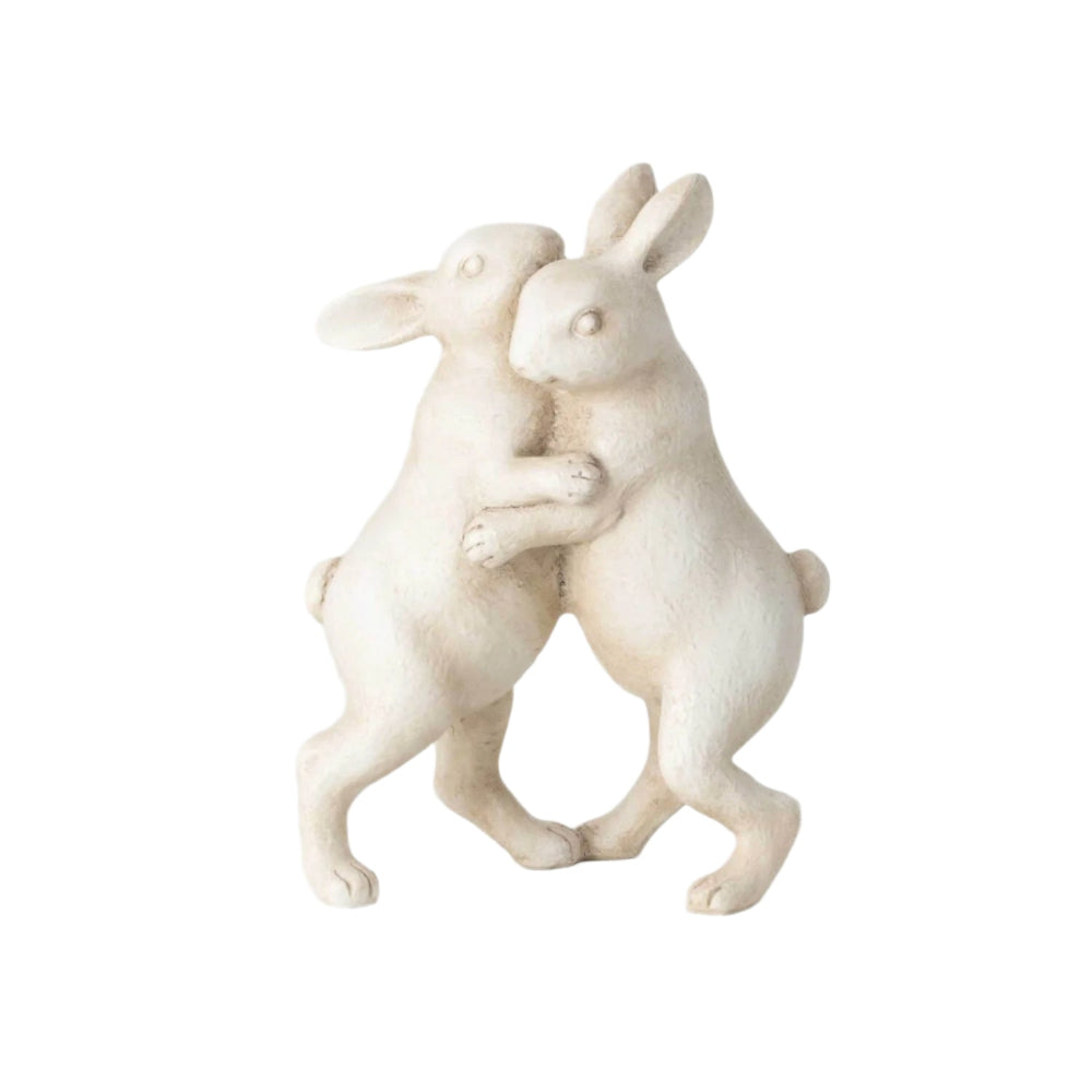 Cream Resin Dancing Bunnies | Putti Fine Furnishings Easter