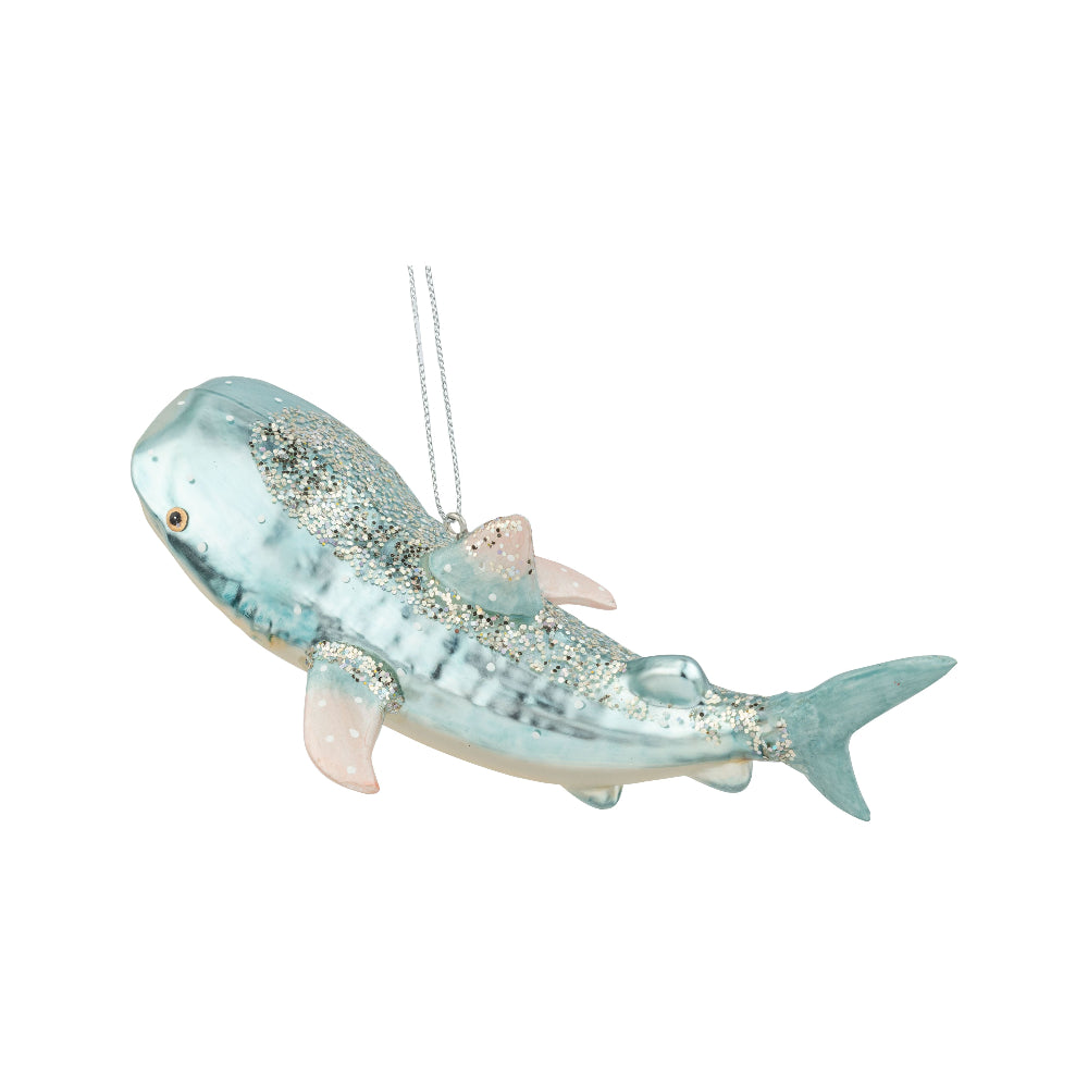 Pale Blue Nurse Shark Glass Ornament | Putti Christmas Canada