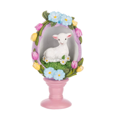 Panoramic Egg Figurine on Pedestal | Putti Easter Decoration