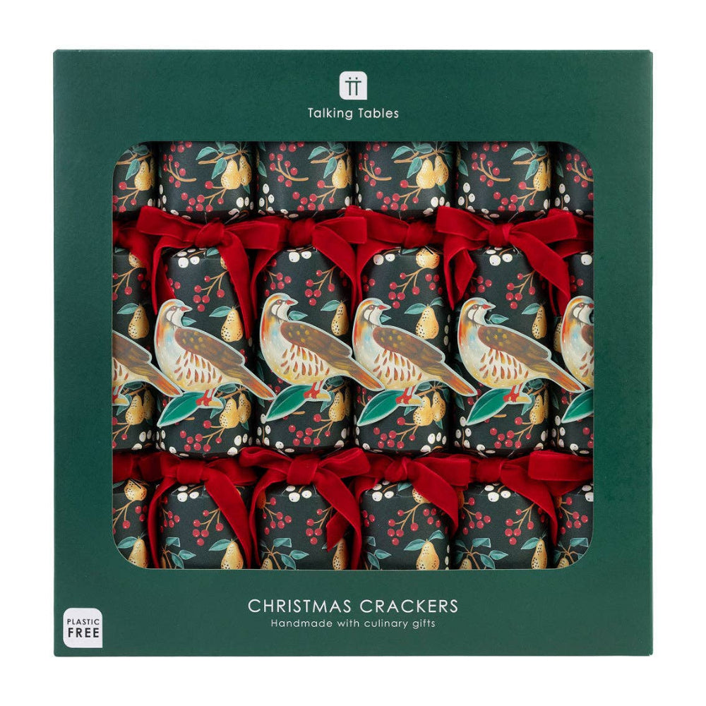 Partridge & Pear Christmas Crackers | Putti Christmas Celebrations