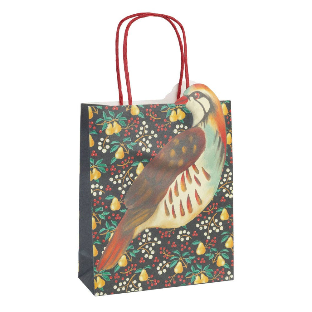 Partridge & Pear Paper Gift Bags - 8 Pack | Putti Christmas Celebrations