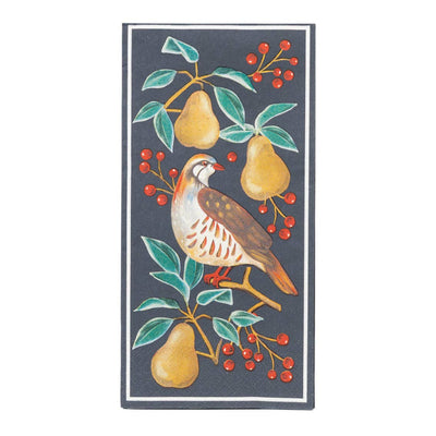 Partridge & Pear Paper Guest Napkins | Putti Christmas Entertaining
