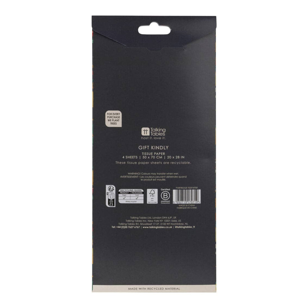 Partridge & Pear Tissue Paper | Putti Christmas Gift Wrapping