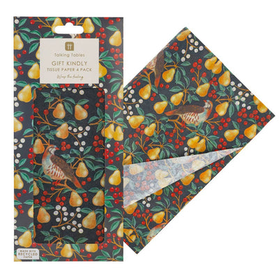 Partridge & Pear Tissue Paper | Putti Christmas Gift Wrapping