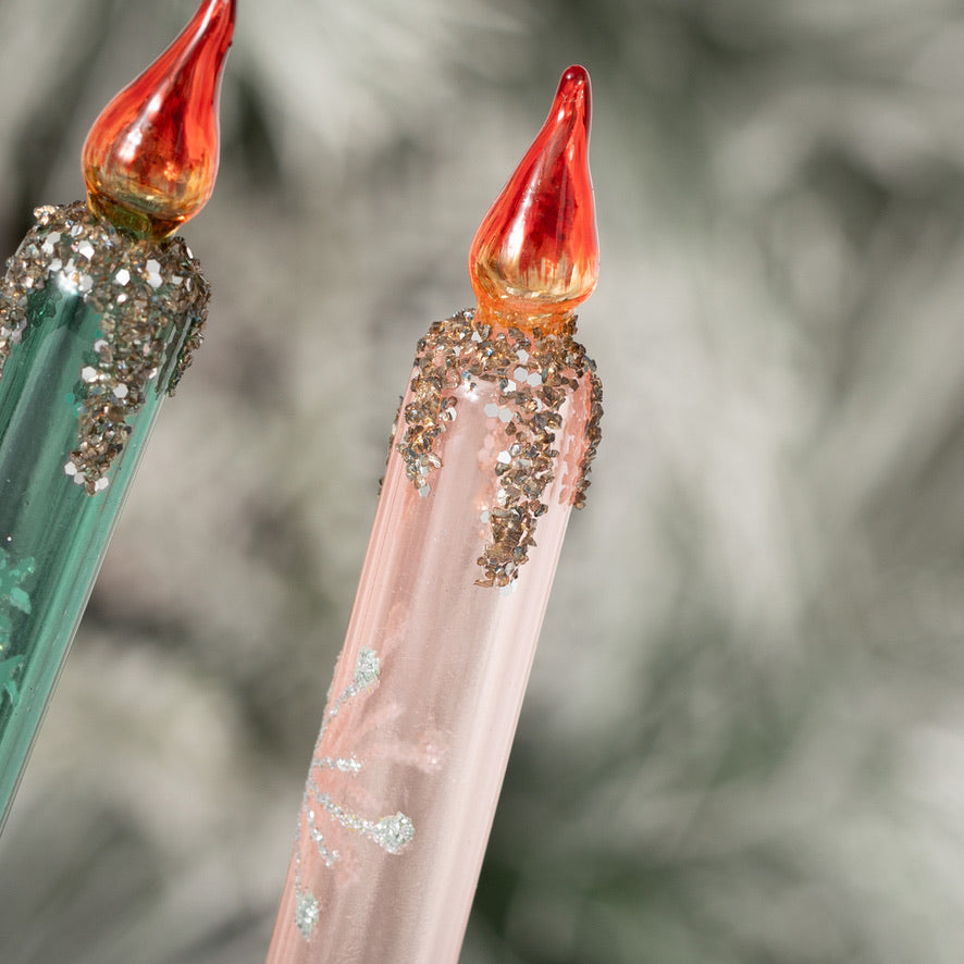 Pastel Candle Clip Ornament  | Putti Christmas Decorations