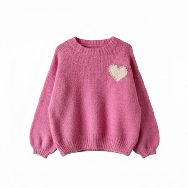 Pearl Heart Sweater - Pink
