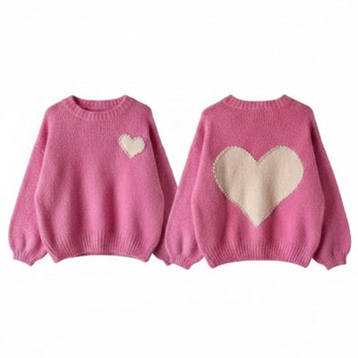 Pearl Heart Sweater - Pink | Putti Fine Fashions