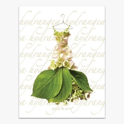 Petal & Pins Linen Tea Towel Cream Hydrangea Design | Putti Fine Furnishings