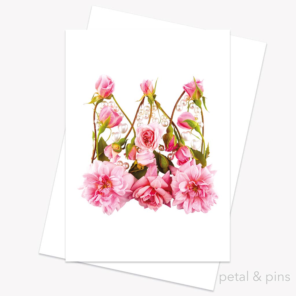 Petal & Pins Princess Crown Floral Greeting Card