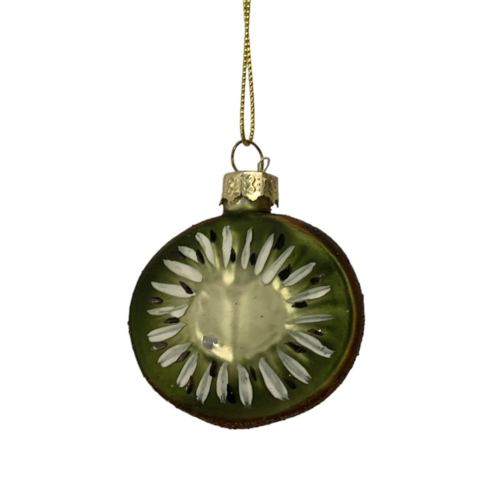 Cody Foster Sliced Kiwi Glass Ornament | Putti christmas Decorations