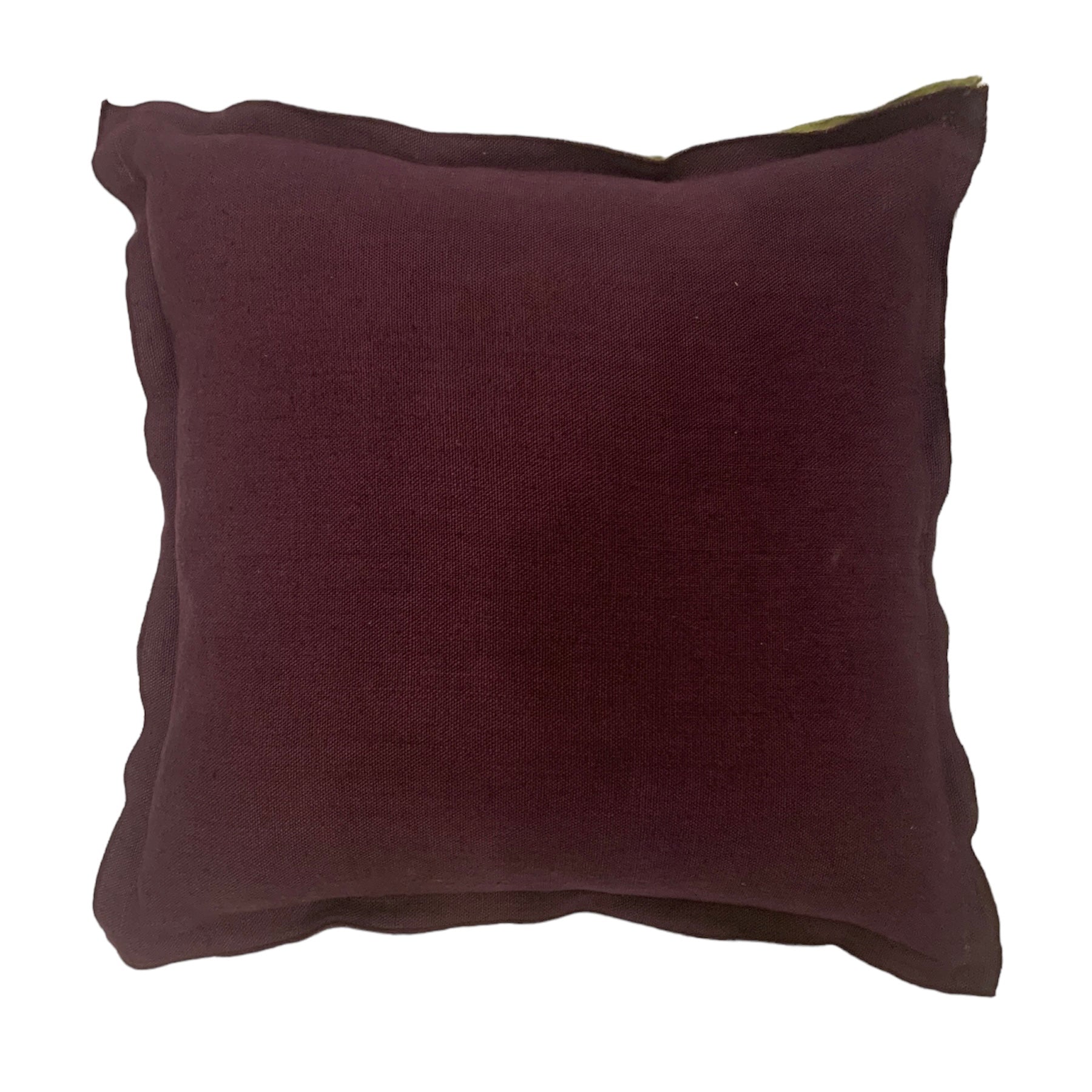 Dark Purple and Green Lino Double Edged Pillow - Square