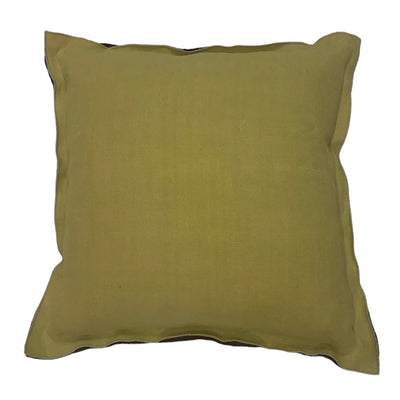 Dark Purple and Green Lino Double Edged Pillow - Square