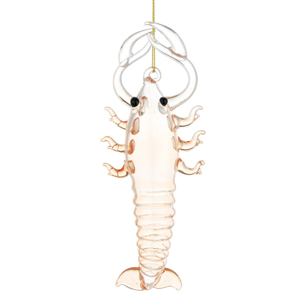 Pink Lobster Handblown Glass Ornament | Putti Christmas Decorations