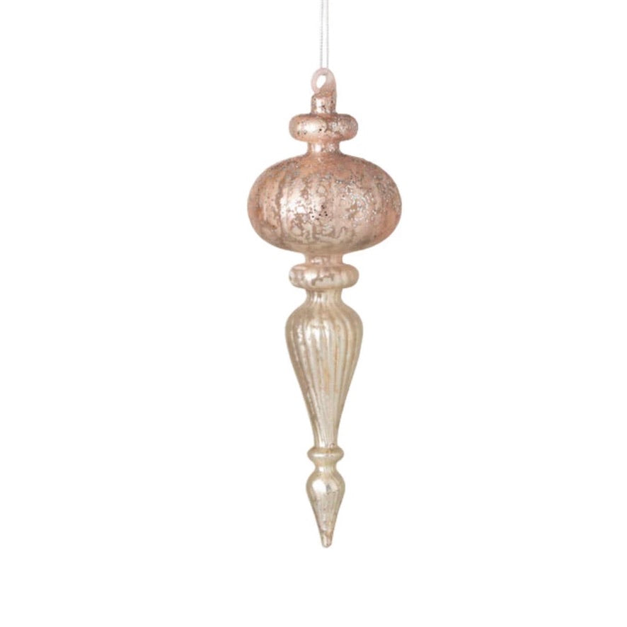 Pink Mercury Glass Finial Ornament  | Putti Christmas Decorations