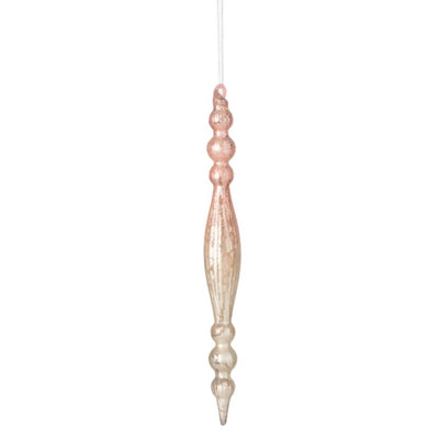 Pink Mercury Glass Slim Finial Ornament  | Putti Christmas Decorations