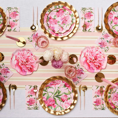 Pink Peony Die Cut Paper Side Plate | Putti Party Supplies
