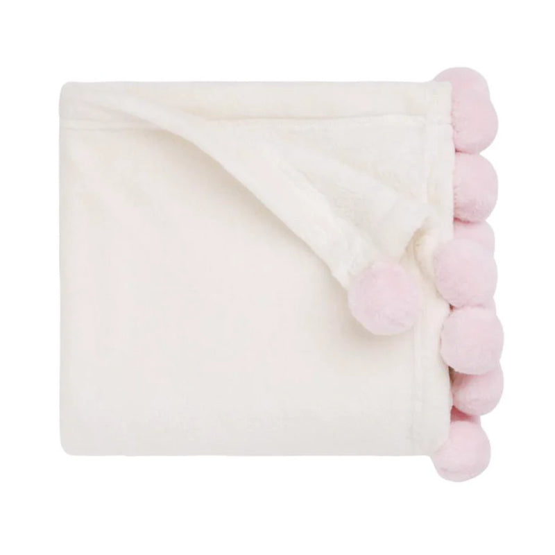 Pink Pom Pom Baby Blanket | Le Petite Putti Canada